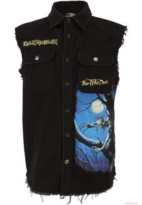 Llamativa camiseta sin mangas vintage de Brandit Iron Maiden, color negro.