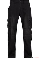 Modern Brandit men's denim cargo trousers, black