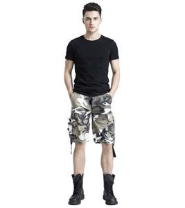 Short cargo vintage Brandit, bermuda d'été style militaire, en coton B2002-00378, camouflage vert/gris