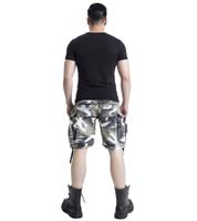 Short cargo vintage Brandit, bermuda d'été style militaire, en coton B2002-00378, camouflage vert/gris
