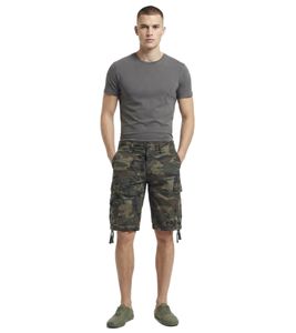 Pantaloncini cargo vintage Brandit resistenti, bermuda estivi in ​​stile militare, in cotone, modello B2002-00707, mimetico verde