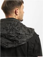 Stylish Brandit Britannia Men's Cotton Field Jacket with Stand-Up Collar and Hood B3116 Black