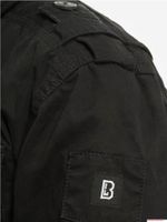 Stylish Brandit Britannia Men's Cotton Field Jacket with Stand-Up Collar and Hood B3116 Black