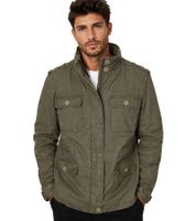 Stylish Build Your Brand Britannia Men's Cotton Field Jacket with Stand-Up Collar and Hood B3116 Olive