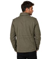 Stylish Build Your Brand Britannia Men's Cotton Field Jacket with Stand-Up Collar and Hood B3116 Olive