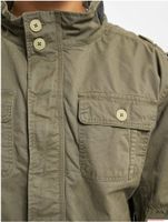 Chaqueta de campo Brandit Britannia para hombre, de algodón con cuello alto y capucha, color verde oliva (B3116)