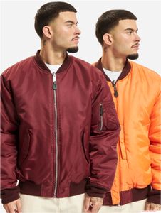 Giacca bomber classica Brandit MA1 da uomo, reversibile 2 in 1 B3149, bordeaux/arancione