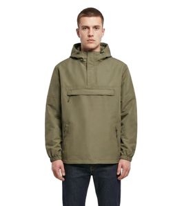 Lightweight Brandit Men's Summer Windbreaker Water-Repellent Hoodie Jacket B3162 Olive Green
