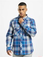 Classic Brandit Men's Plaid Flannel Shirt / Lumberjack Shirt – Long Sleeve B4002 Navy/Black