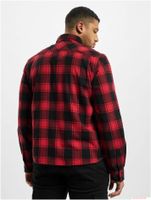 Camicia classica in flanella a quadri Brandit, modello da boscaiolo a maniche lunghe da uomo, B4002, rosso/nero