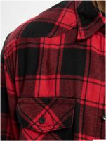 Camicia classica in flanella a quadri Brandit, modello da boscaiolo a maniche lunghe da uomo, B4002, rosso/nero