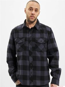 Classic Brandit Men's Plaid Flannel Shirt / Lumberjack Shirt – Long Sleeve B4002 Black/Grey
