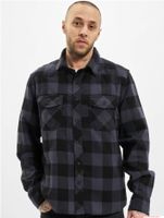 Classic Brandit Men's Plaid Flannel Shirt / Lumberjack Shirt – Long Sleeve B4002 Black/Grey