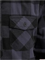 Classic Brandit Men's Plaid Flannel Shirt / Lumberjack Shirt – Long Sleeve B4002 Black/Grey