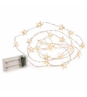 Guirnalda de luces LED LIGHT MOMENTS con diseño de estrellas, temporizador, 2,1 metros, 20 micro LEDs blanco cálido, 9843947 Plata