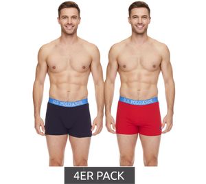 Confezione da 4 boxer da uomo U.S. POLO ASSN., in cotone traspirante 011601_US16133_02 999 Blu scuro/Azzurro/Rosso