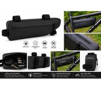 Wasserdichte Fahrrad-Rahmentasche mit verschweißten Nähten ca. 2 Liter Robuste Bikepacking Tasche für MTB, Trekking- & Rennrad A0001294 Schwarz