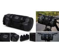 Sacoche de guidon étanche pour vélo avec sangles Velcro, volume total env. 9 L, A0001919, Noir