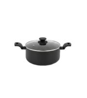 Mini pentola in alluminio Accademia Mugnano da 16cm con coperchio in vetro – Antiaderente – Made in Italy – Nero