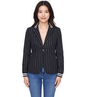 AjC Blazer Damen Business-Jacke mit Ein-Knopf-Verschluss Blazer Anzug-Jacke in Schwarz oder Navy