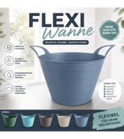 Bac flexible pratique de 30 litres avec poignées de transport ergonomiques, utilisable également comme panier de jardin ou panier à linge. Dimensions approximatives : 54 x 42 x 36 cm. Coloris non disponible.