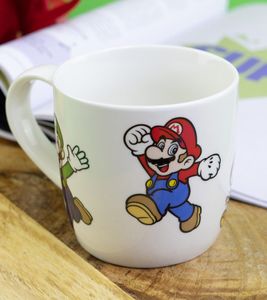 Mug en porcelaine SUPER MARIO avec motif SUPER MARIO détaillé, 275 ml, blanc