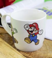 Mug en porcelaine SUPER MARIO avec motif SUPER MARIO détaillé, 275 ml, blanc