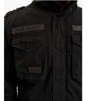 Rugged Brandit M65 Giant Men's Field Jacket (Model B3101) – a cotton transitional jacket with a hood, available in Black or Navy Blue.