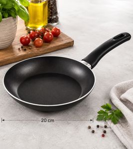 accademia mugnano Mini-Pfanne Aluminiumguss-Pfanne Bratpfanne Durchmesser 20cm Made in Italy Schwarz