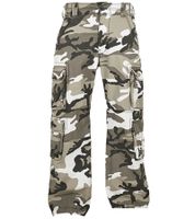 Robuste Brandit Pure Vintage Herren Cargo Hose aus Baumwolle Outdoor- & Arbeitshose mit 8 Taschen in Oliv-Grün, Schwarz oder Camouflage