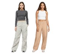 modische NIKE Woven Damen Cargo-Hose mit aufgesetzten Taschen Freizeit-Hose in Hellgrau oder Beige