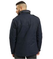 Classic Build Your Brand M65 men's US-style field jacket with a separate inner jacket; cotton-blend jacket available in navy blue, grey/black/white, olive green, and black.