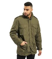Classic Build Your Brand M65 men's US-style field jacket with a separate inner jacket; cotton-blend jacket available in navy blue, grey/black/white, olive green, and black.