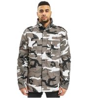 Classic Build Your Brand M65 men's US-style field jacket with a separate inner jacket; cotton-blend jacket available in navy blue, grey/black/white, olive green, and black.