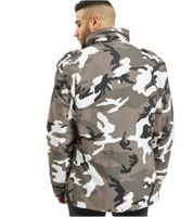 Classic Build Your Brand M65 men's US-style field jacket with a separate inner jacket; cotton-blend jacket available in navy blue, grey/black/white, olive green, and black.