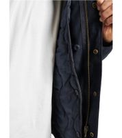 Classic Build Your Brand M65 men's US-style field jacket with a separate inner jacket; cotton-blend jacket available in navy blue, grey/black/white, olive green, and black.