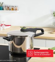 Tefal Secure Trendy Pressure Cooker (6L) with 2-level cooking regulator (Intensive: 117°C, Gentle: 112°C), induction-compatible encapsulated base (suitable for all stovetops), stainless steel pot (P2580703) – Silver