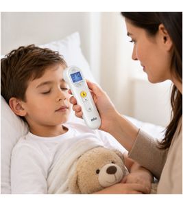 BRAUN Sensian™ 3 Non-Contact Forehead Thermometer with Night Mode, Memory Function & Backlit Display (White, 16851266)