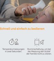 BRAUN Sensian™ 3 Non-Contact Forehead Thermometer with Night Mode, Memory Function & Backlit Display (White, 16851266)