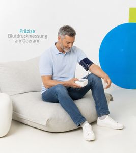 ecomed by medisana BU-95E Upper Arm Blood Pressure Monitor – Displays Systole, Diastole, Pulse, Date, and Time – Digital Blood Pressure Monitor (White, Model 23206)