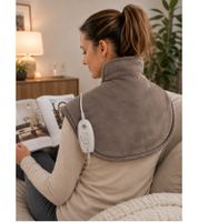 sanitas SHK 66 Shoulder/Neck Heating Pad – Light Grey – with 3 Illuminated Temperature Settings