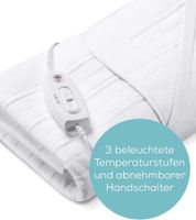 Sanitas SWB 26 heated underblanket made of soft fleece with practical securing straps, 3 illuminated temperature settings, 150 x 80 cm, white