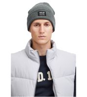 Classic SOLID SDIrwin men's beanie with logo patch (model 21301127-ME) in black or grey