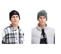 Classic SOLID SDIrwin men's beanie with logo patch (model 21301127-ME) in black or grey