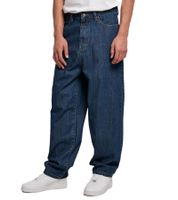 Modern URBAN CLASSICS men's baggy jeans made of cotton – Wide-cut denim trousers in light blue or dark blue