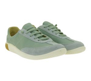 Lightweight KEEN KNX T-Toe Women's Leather Sneakers – Casual/Training Shoes with Elastic Lacing (1031233 Ice Green/Birch)