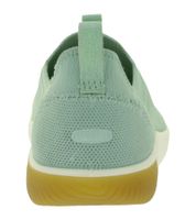 Bequeme KEEN KNX Knit Lace Damen Barfußschuhe Atmungsaktive Freizeitschuhe mit Strick-Obermaterial 1030077 Grün