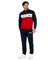 Completo da casa da uomo Australian Homewear: felpa e pantaloni jogger in cotone con logo AF67, rosso/bianco/blu scuro