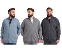 Classic BLEND BHLenner BT men's sweat jacket with a stand-up collar – available in plus sizes (20714929) in blue, grey, and black