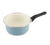 KRÜGER Enamel Saucepan 16 cm, 1.25 Liters – Robust saucepan with scratch-resistant interior enamel coating; suitable for all stovetops (including induction); available in Petrol Blue or Bordeaux Red.